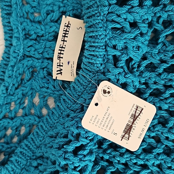 Free People We The Free Sophia Sweater Tee Ocean Palace - Picture 5 of 6